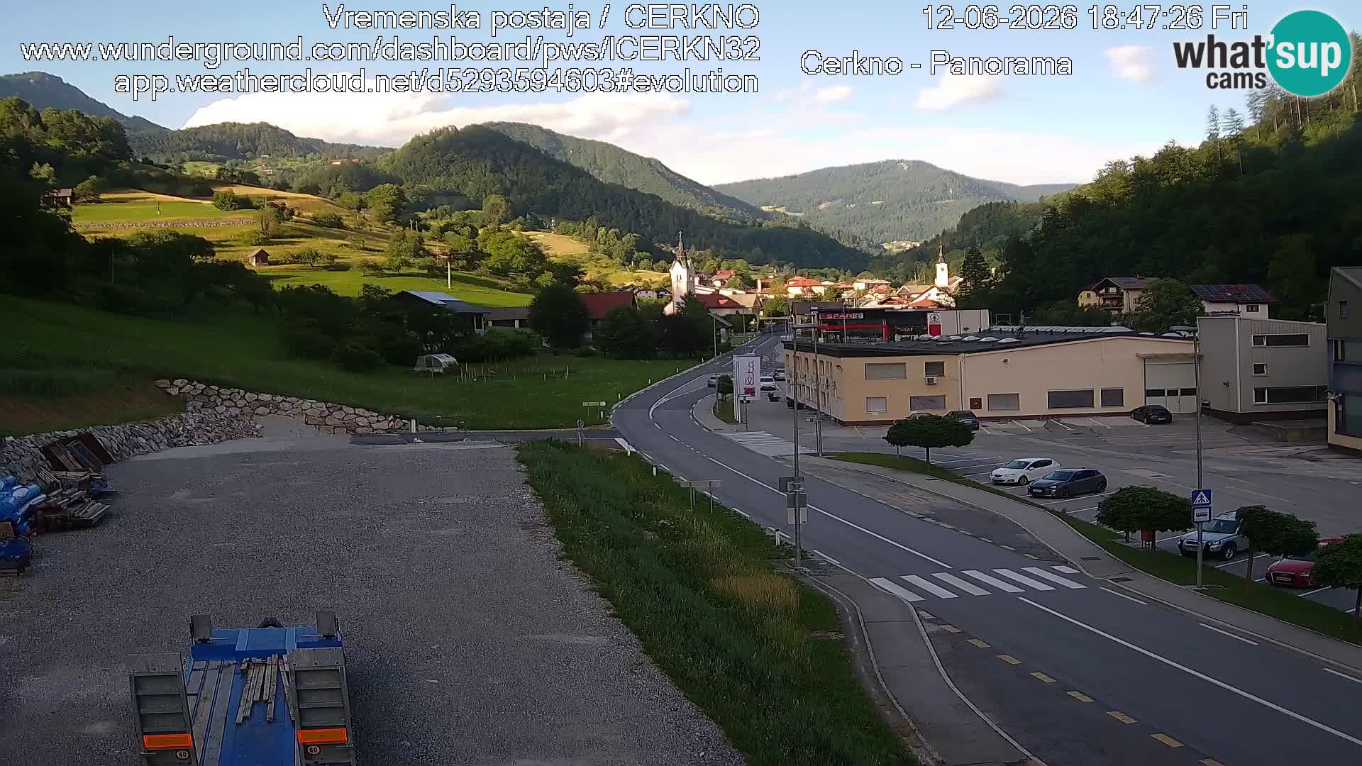 Cerkno city entrance Live Webcam