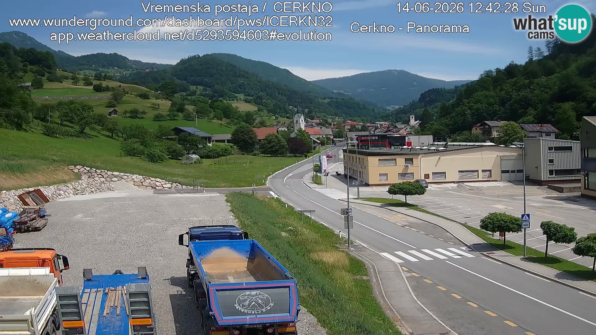 Cerkno city entrance Live Webcam