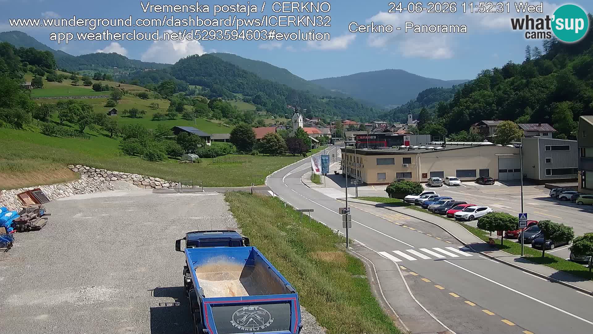 Cerkno city entrance Live Webcam