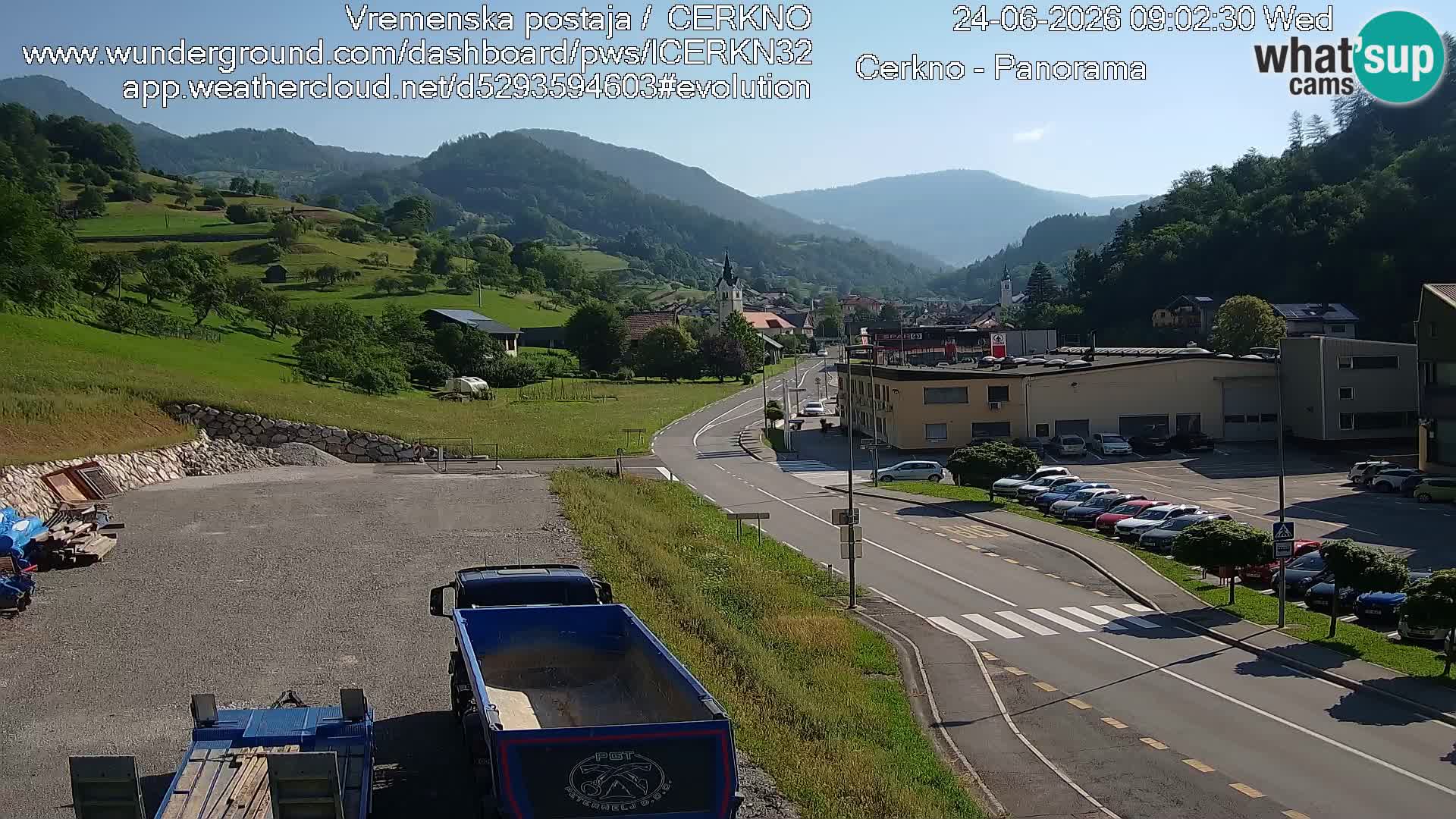 Cerkno city entrance Live Webcam