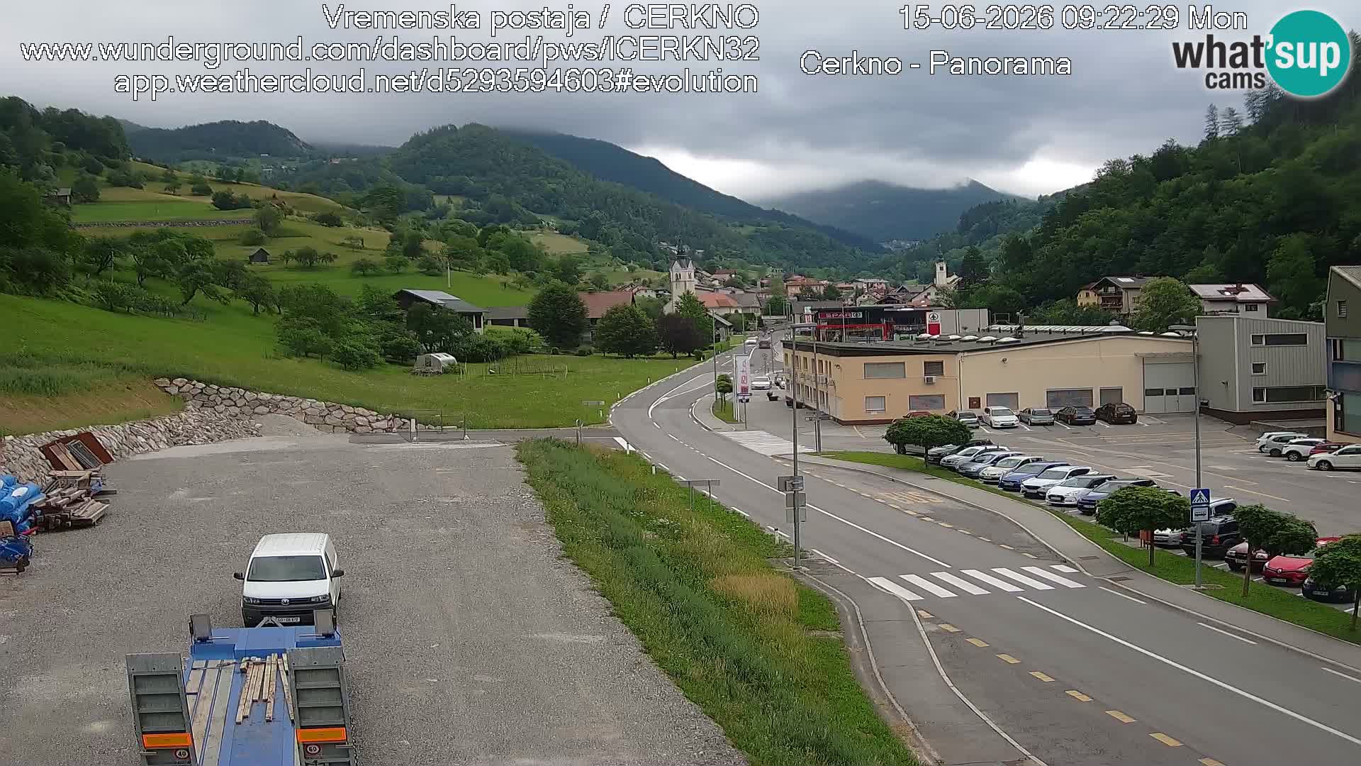 Cerkno city entrance Live Webcam