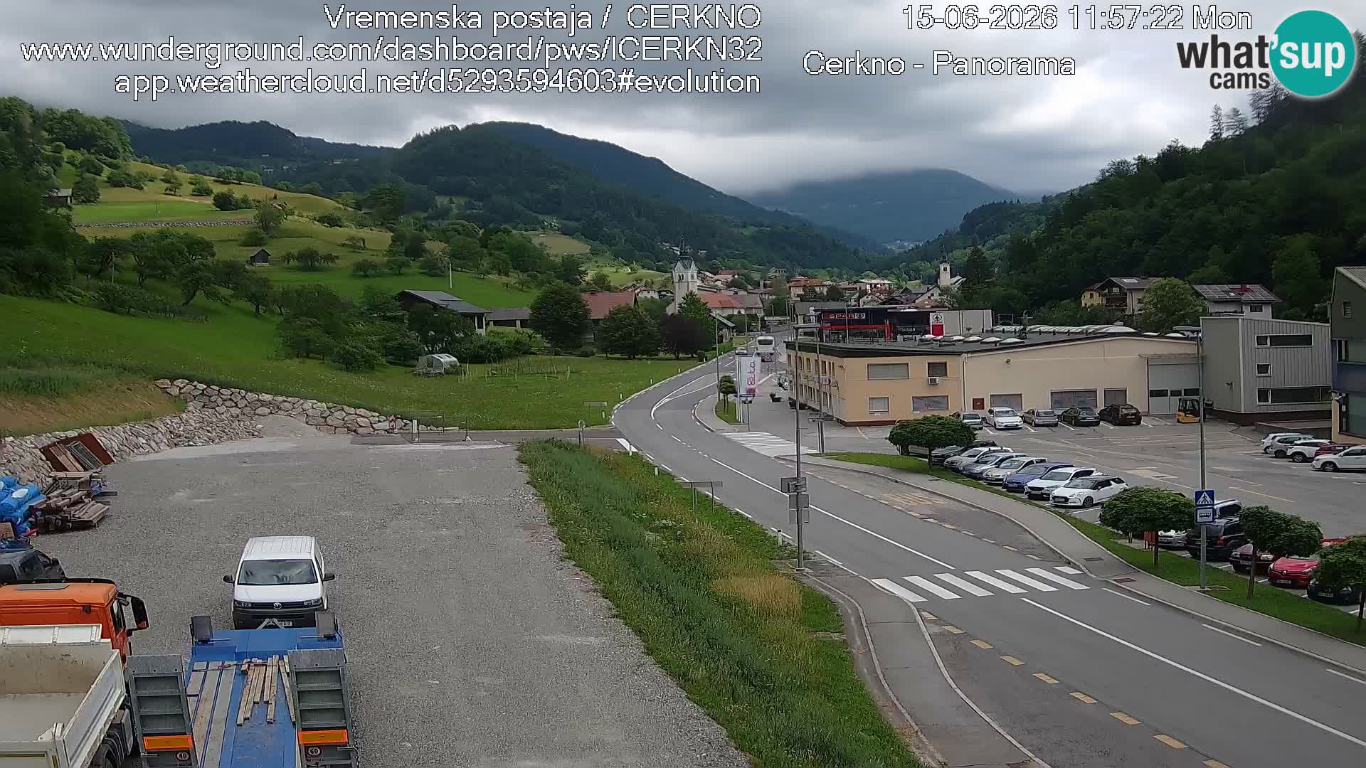 Cerkno city entrance Live Webcam
