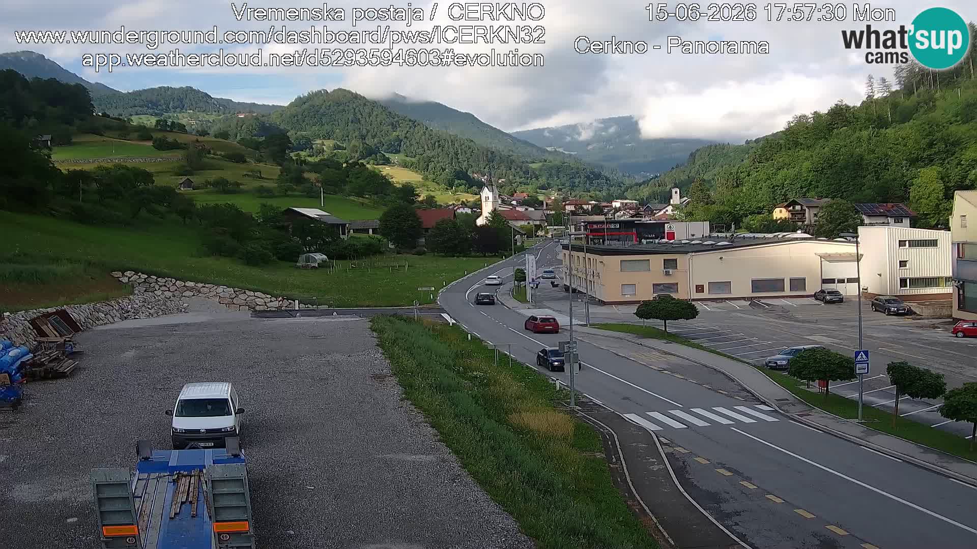 Cerkno city entrance Live Webcam