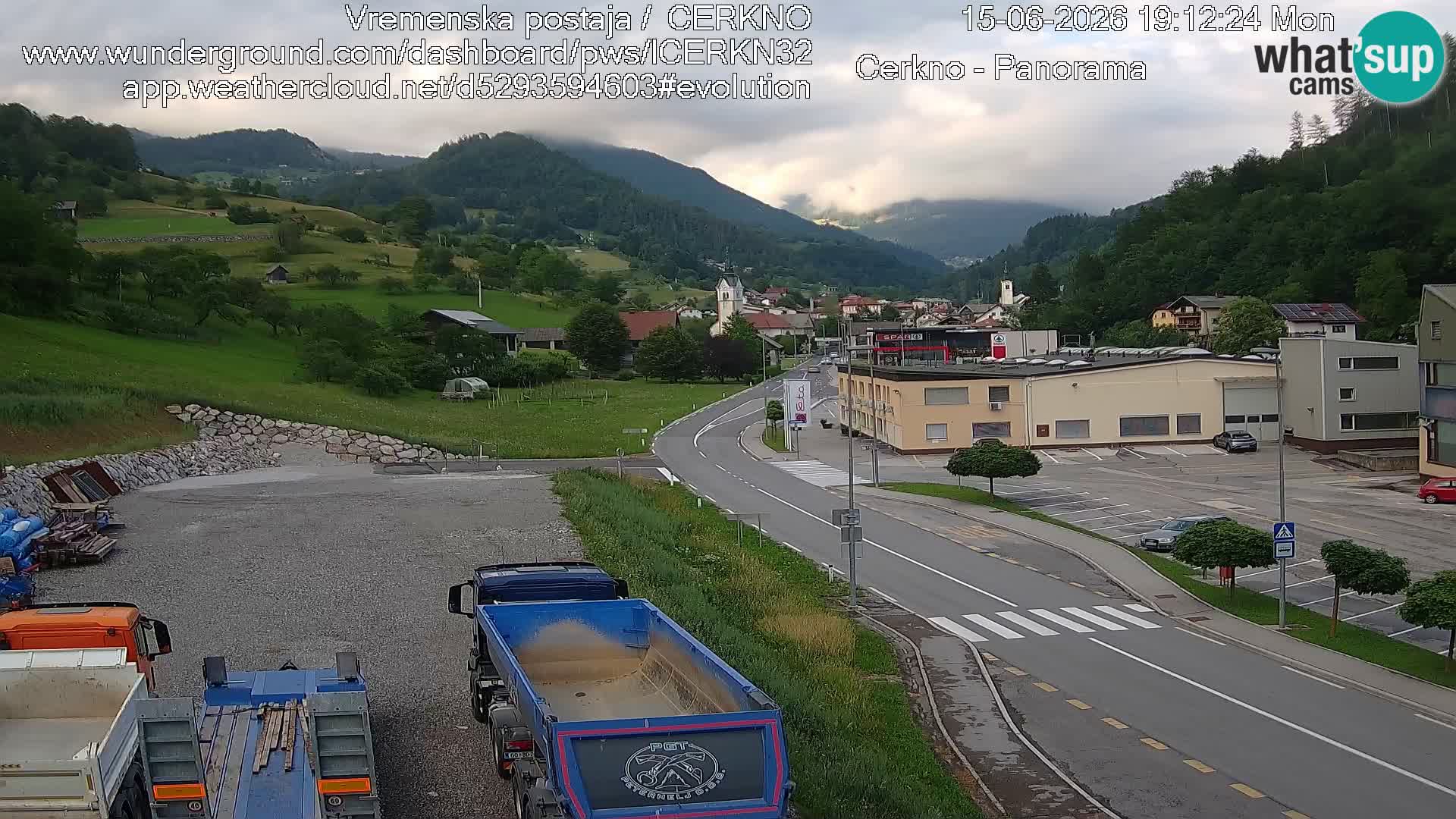 Cerkno city entrance Live Webcam