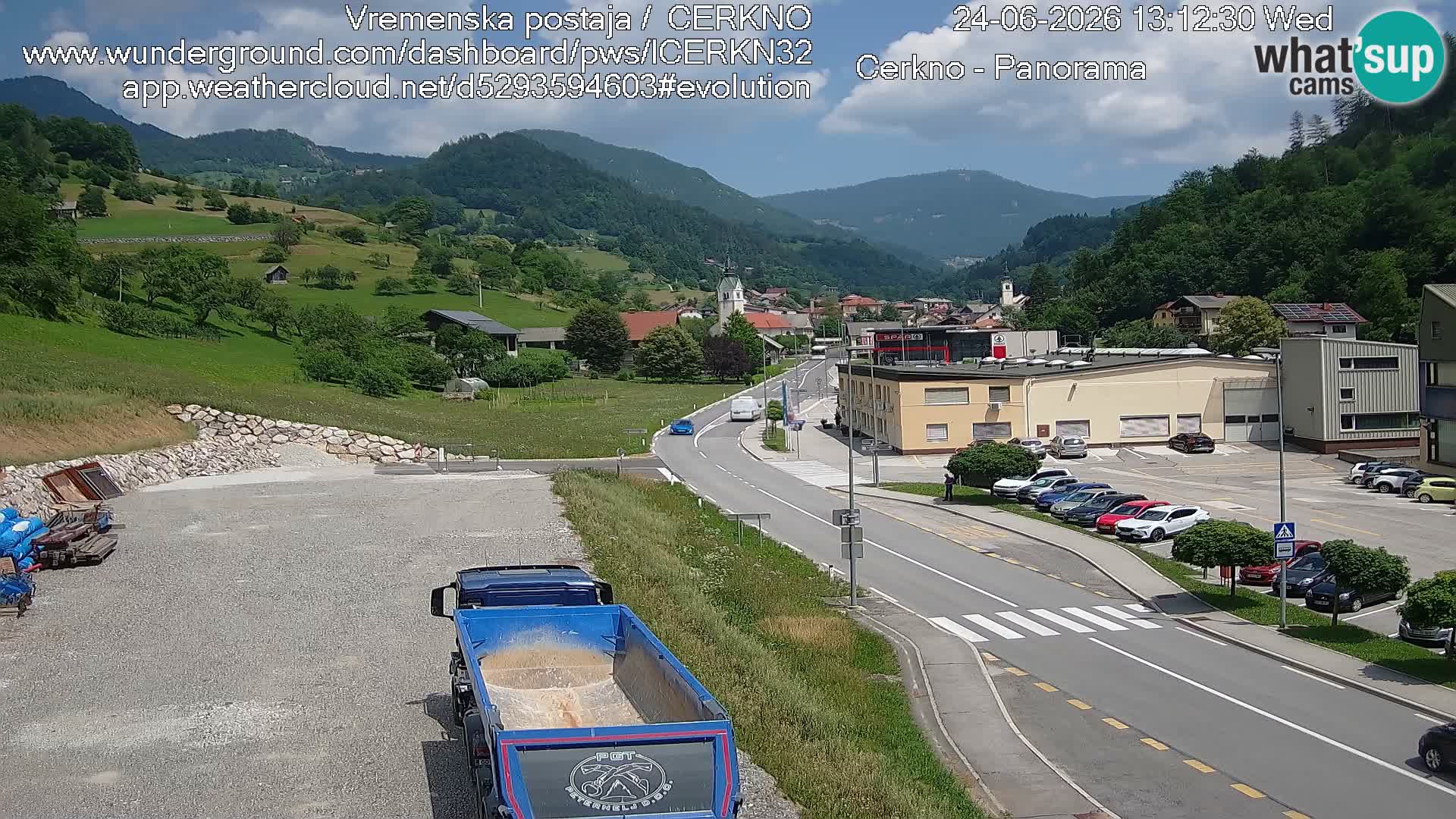 Cerkno city entrance Live Webcam