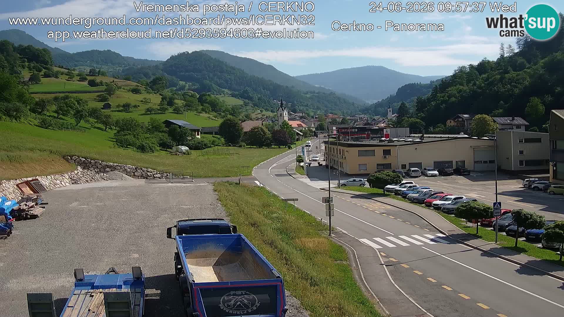 Webcam en direct – Entrée de la ville de Cerkno