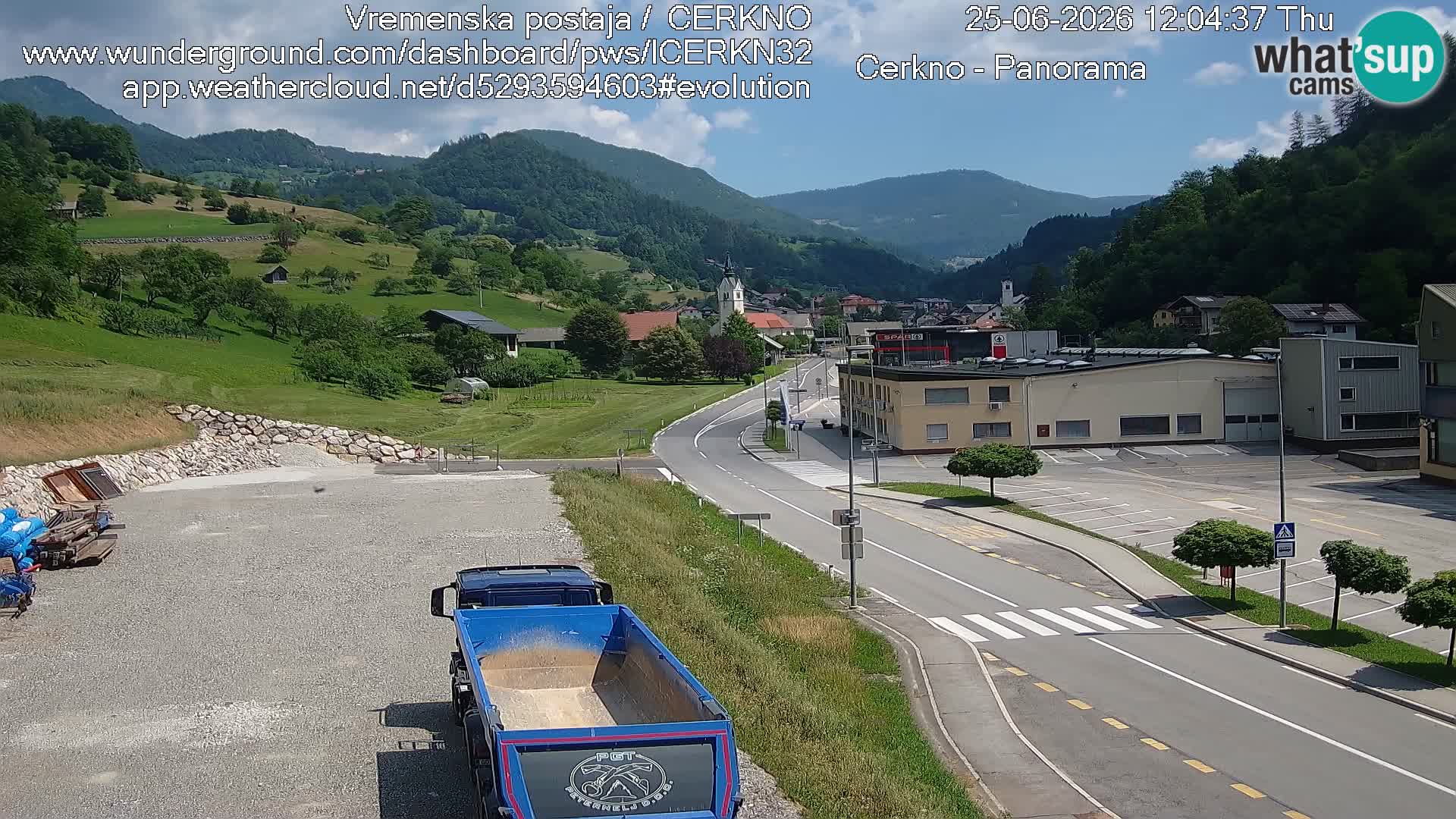 Webcam en direct – Entrée de la ville de Cerkno