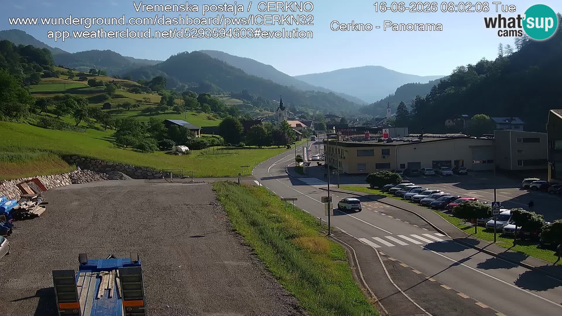 Webcam en direct – Entrée de la ville de Cerkno