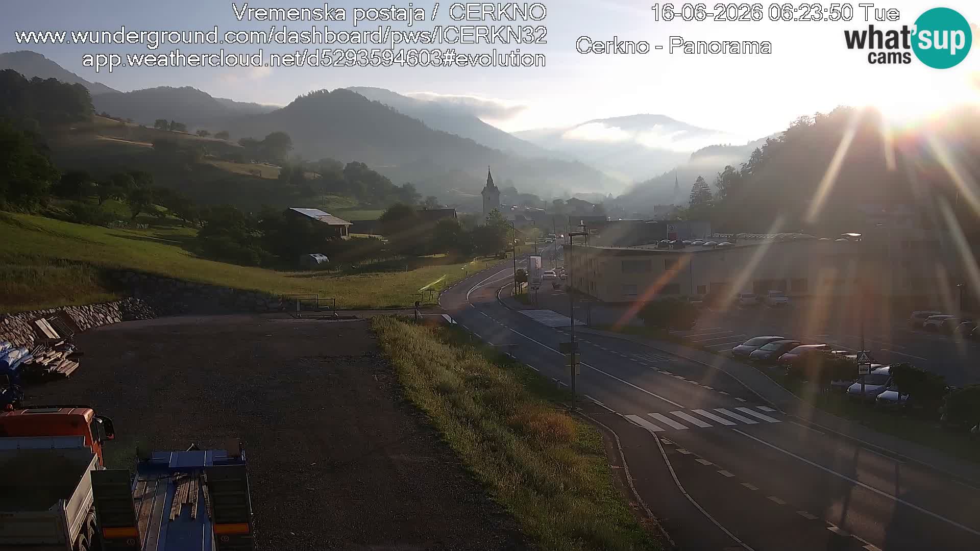 Cerkno city entrance Live Webcam
