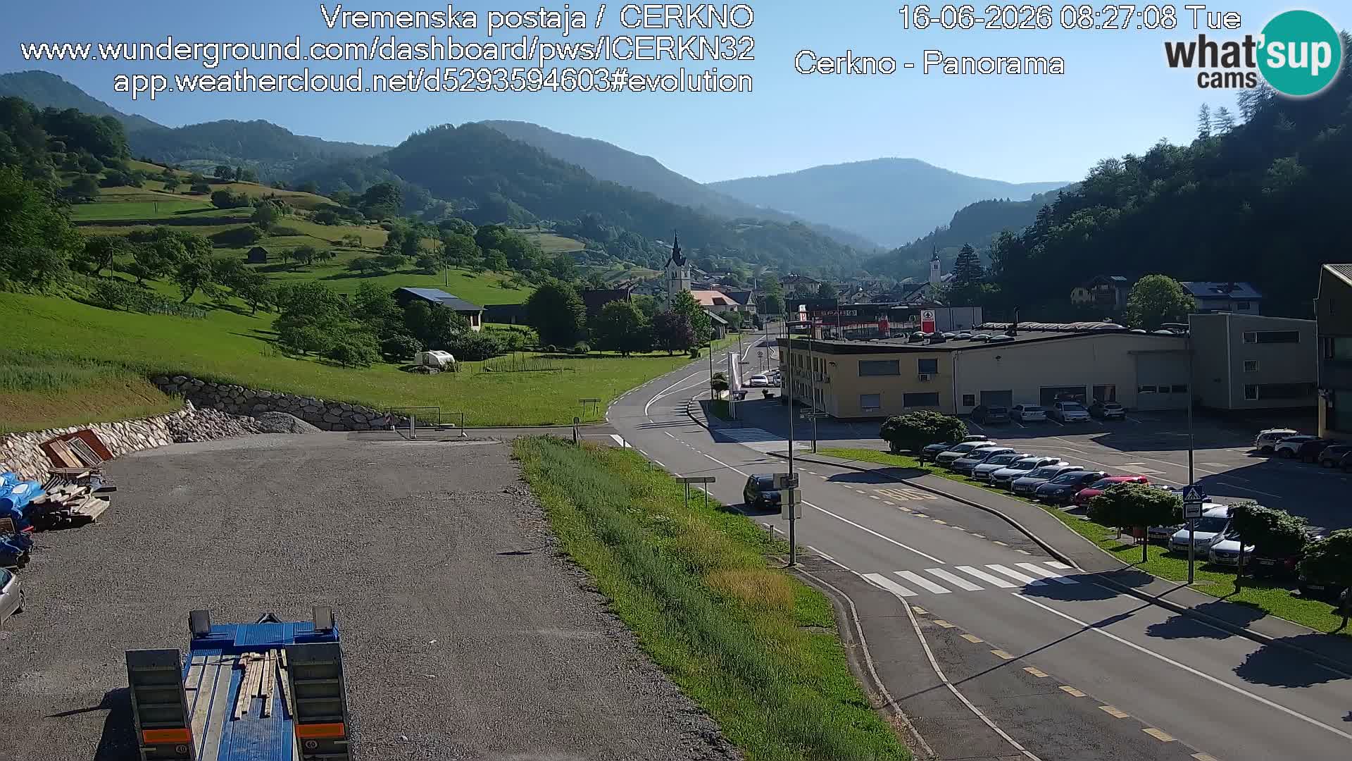 Cerkno city entrance Live Webcam