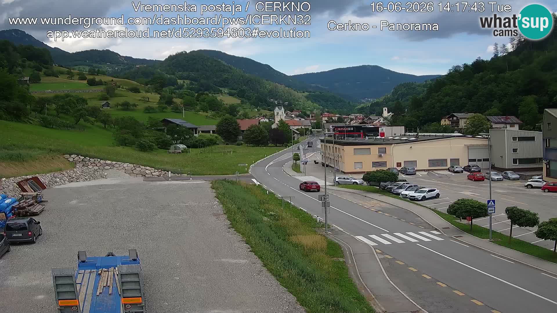 Cerkno city entrance Live Webcam