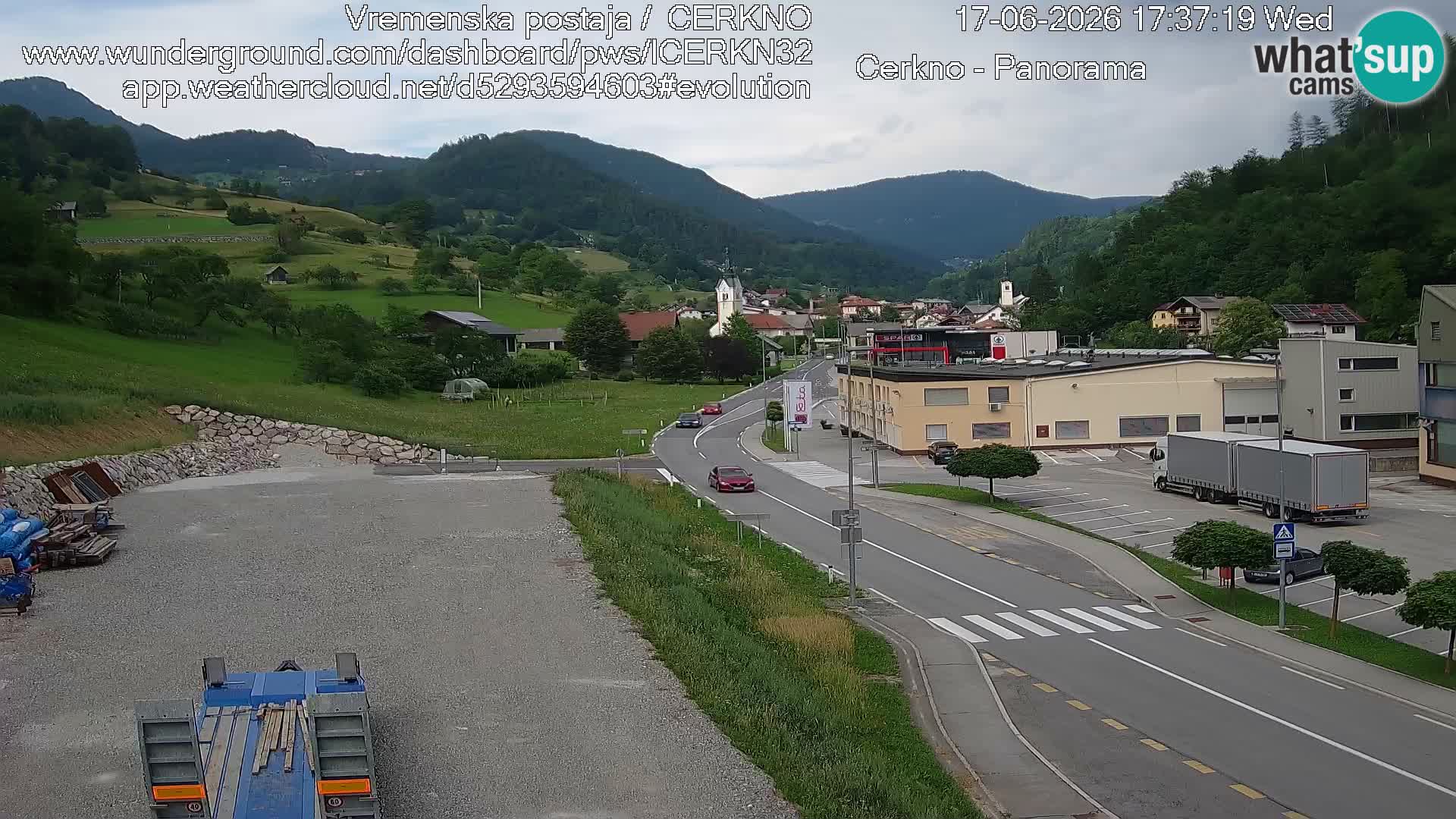 Cerkno entrada a la ciudad Webcam en vivo