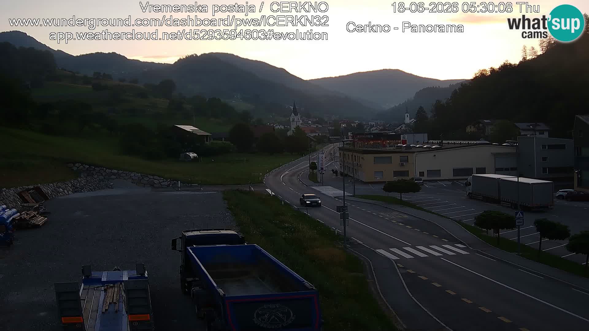 Cerkno city entrance Live Webcam