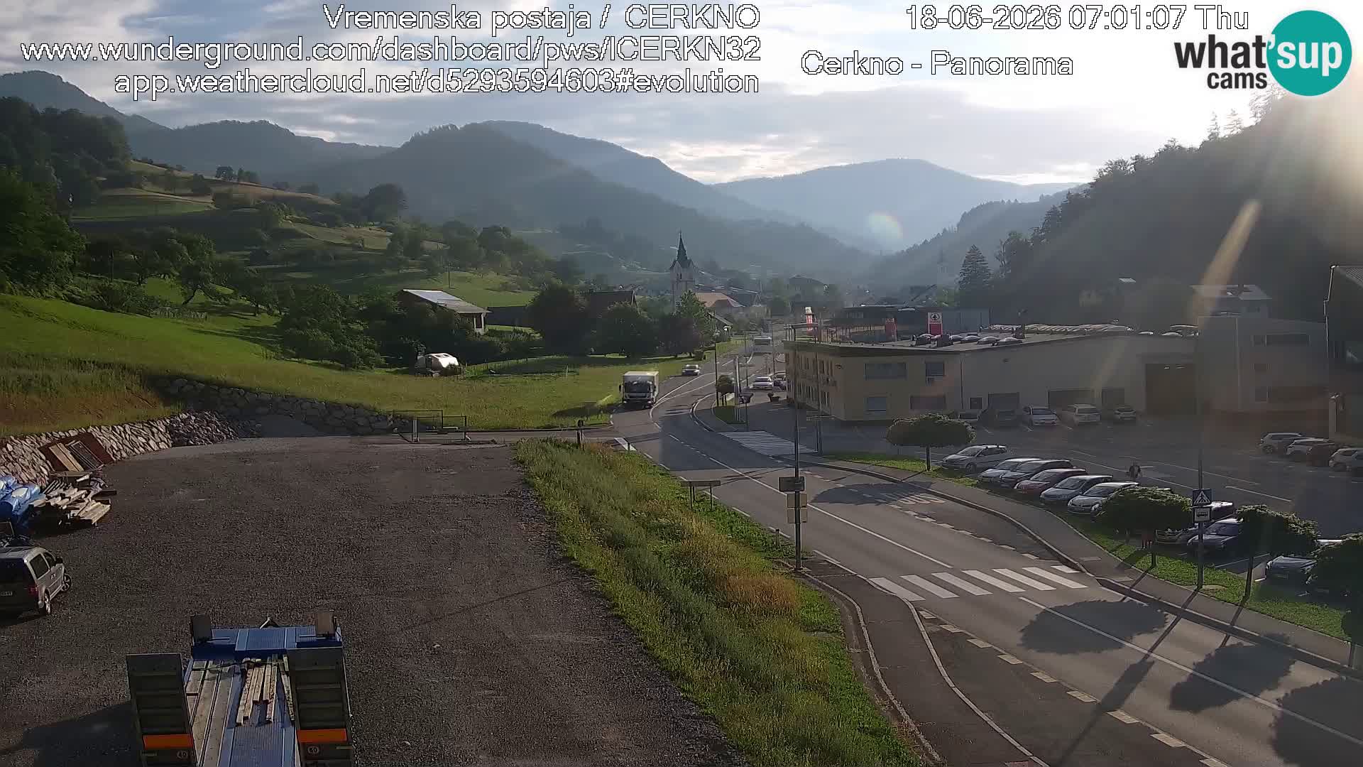 Cerkno city entrance Live Webcam