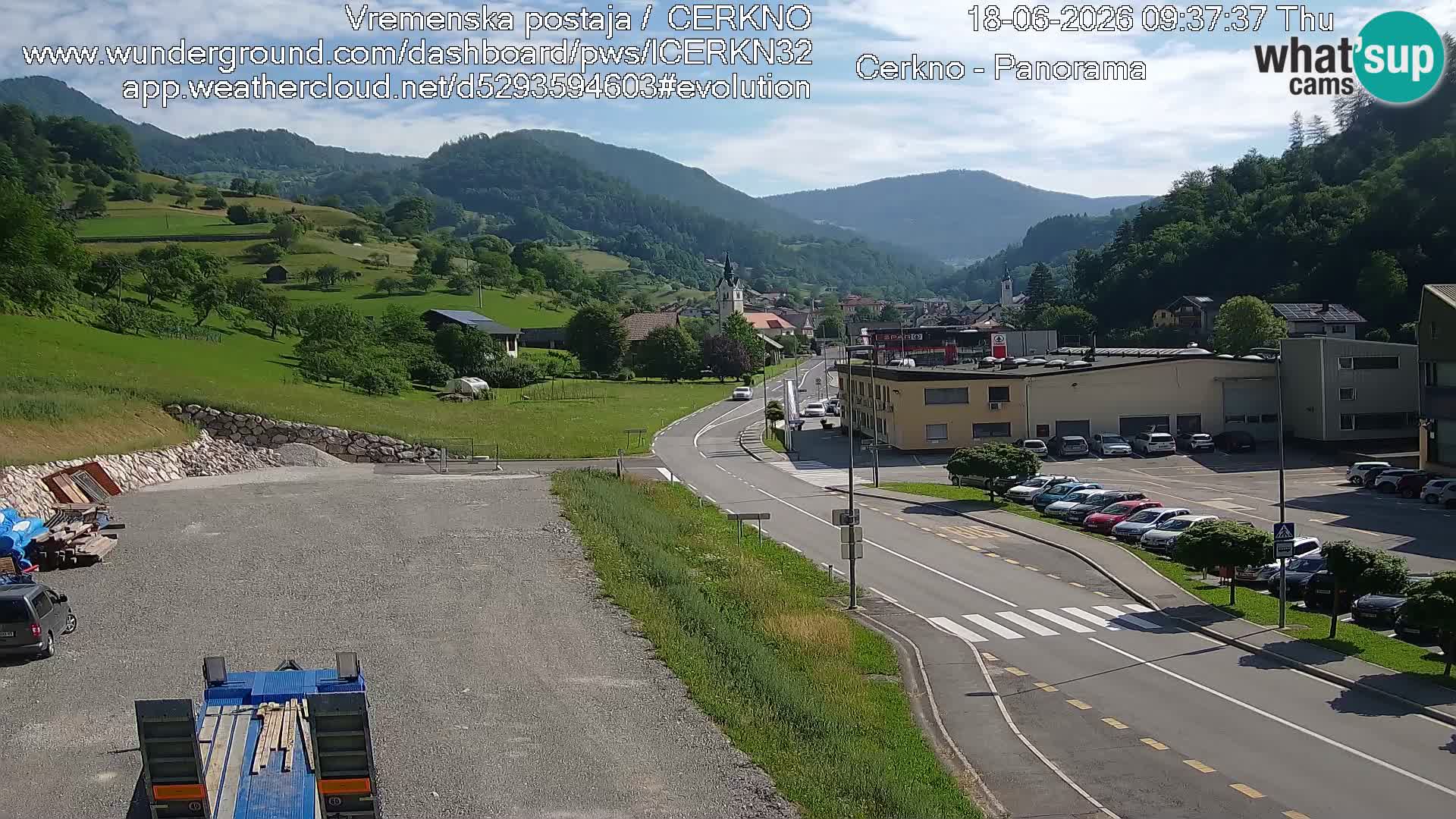 Cerkno city entrance Live Webcam
