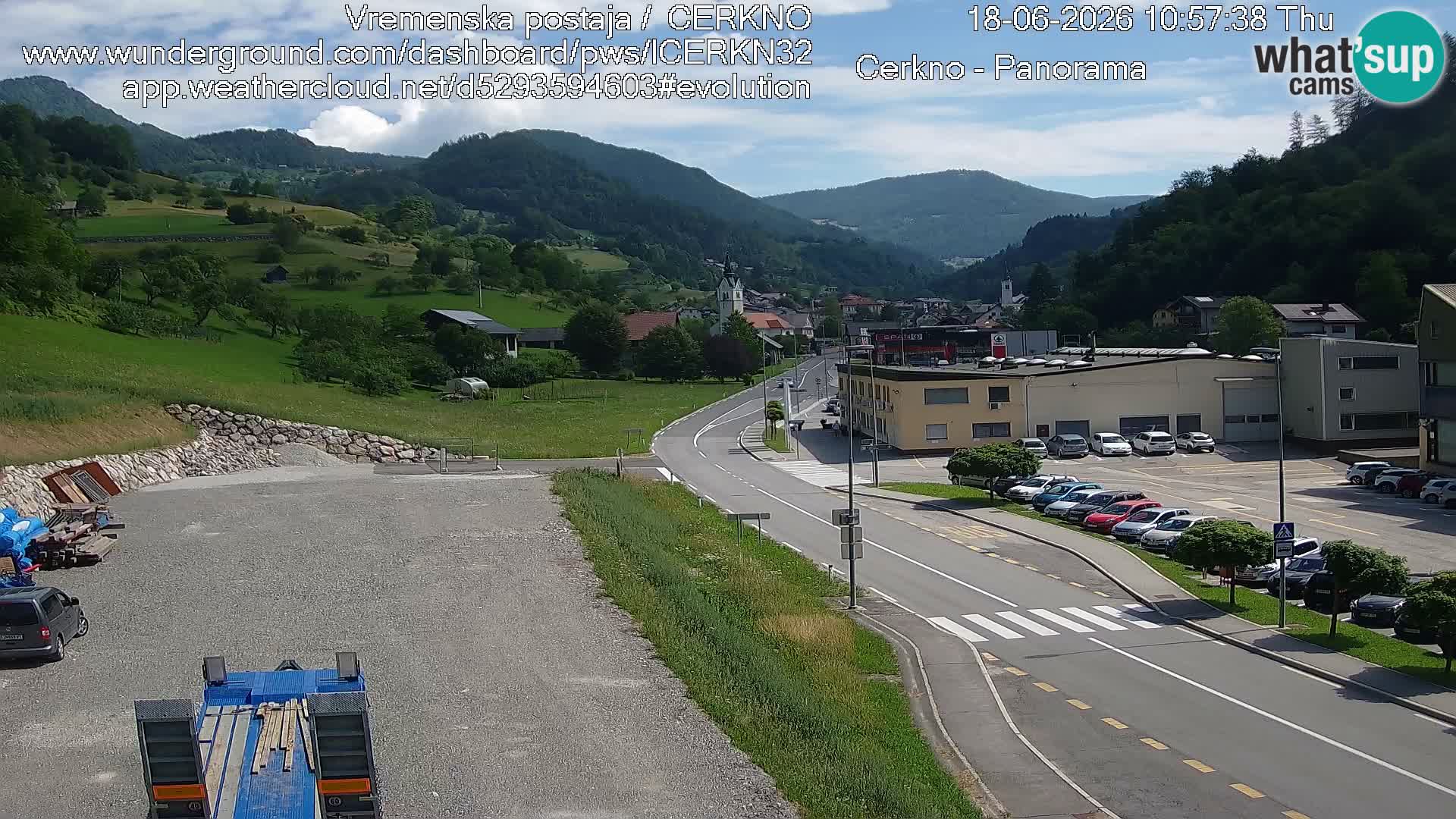 Cerkno city entrance Live Webcam