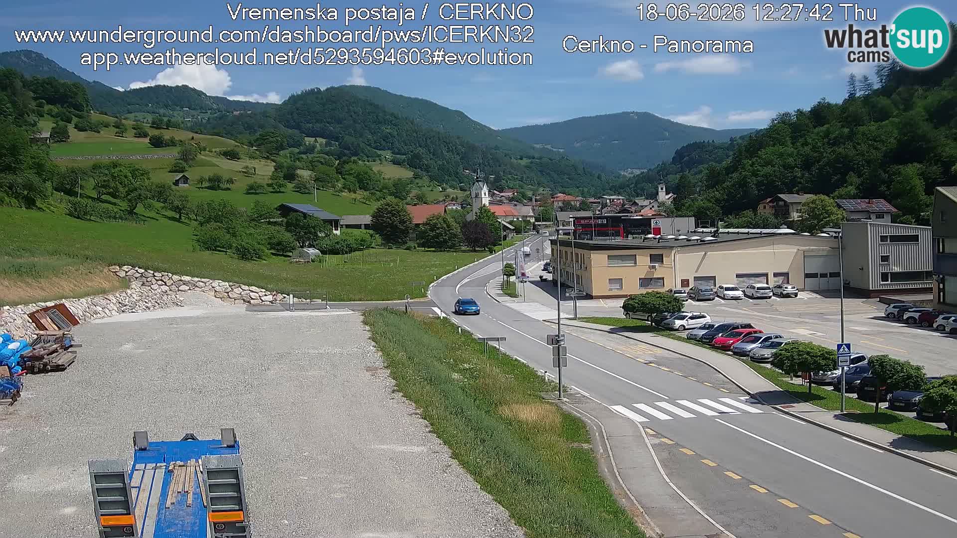 Cerkno city entrance Live Webcam