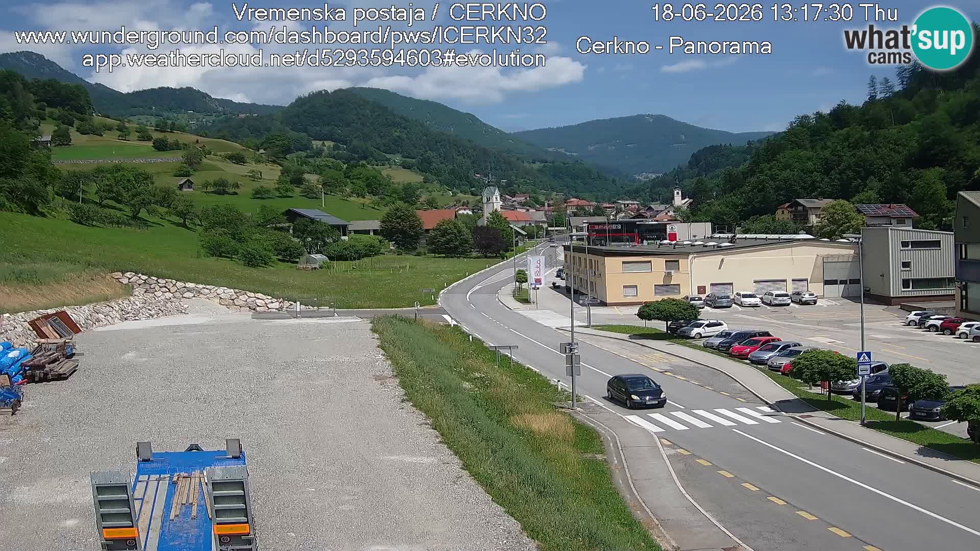 Cerkno city entrance Live Webcam