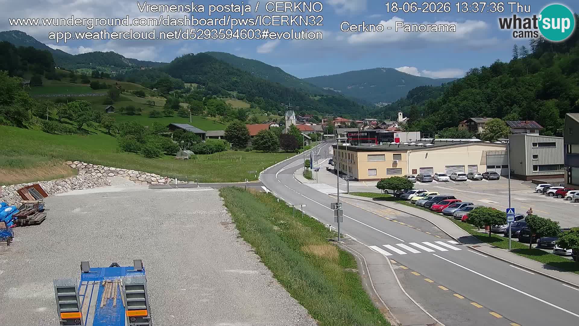 Cerkno city entrance Live Webcam
