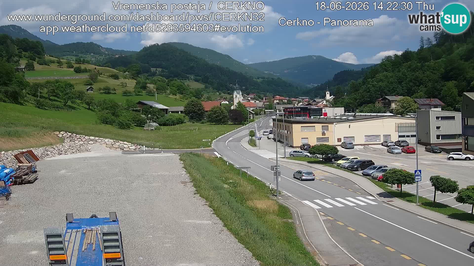 Cerkno city entrance Live Webcam