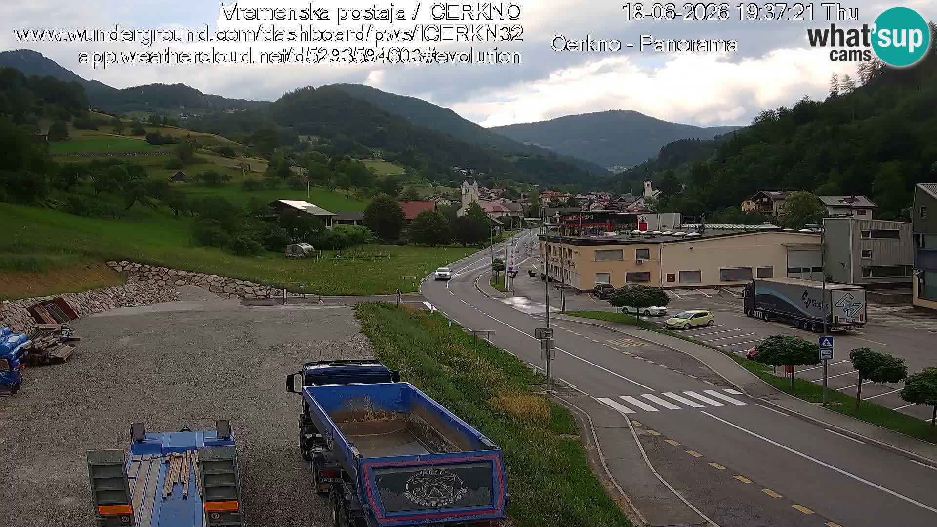 Cerkno city entrance Live Webcam