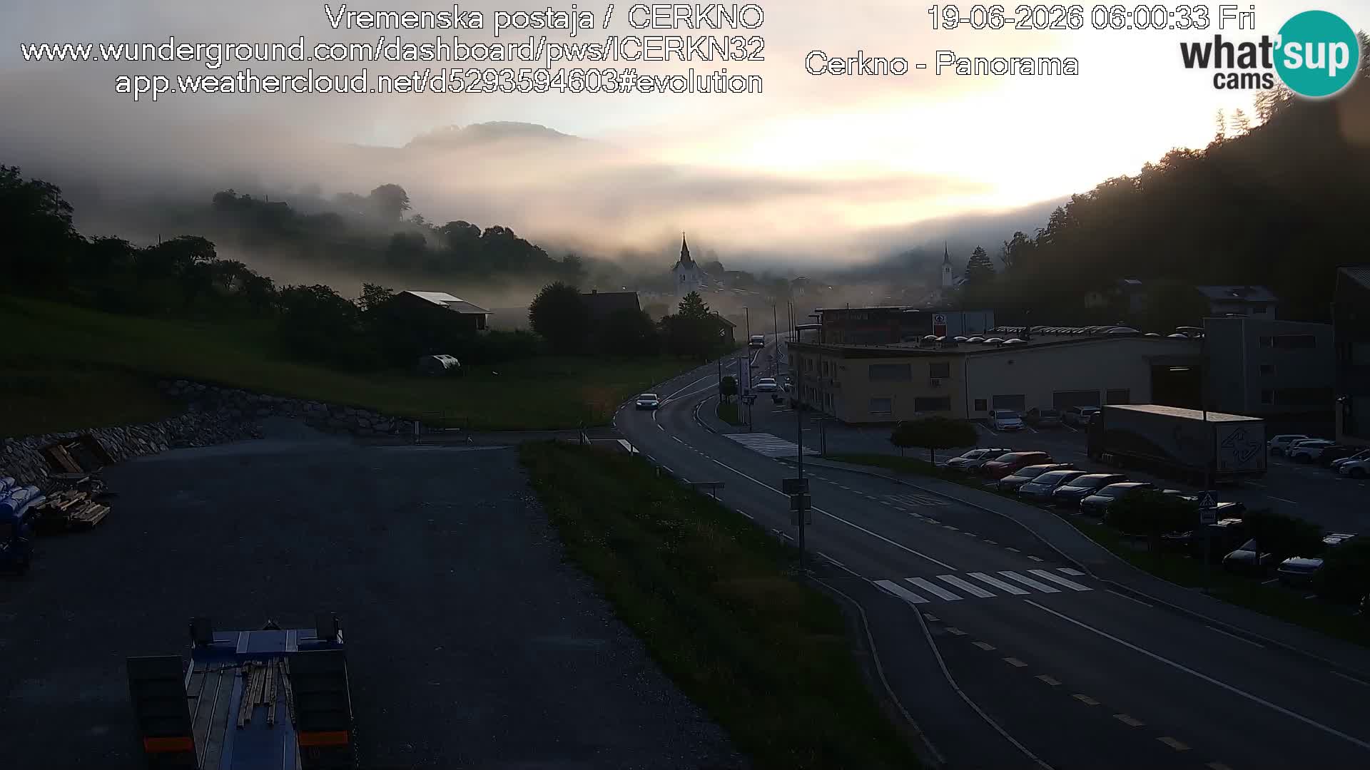 Cerkno city entrance Live Webcam