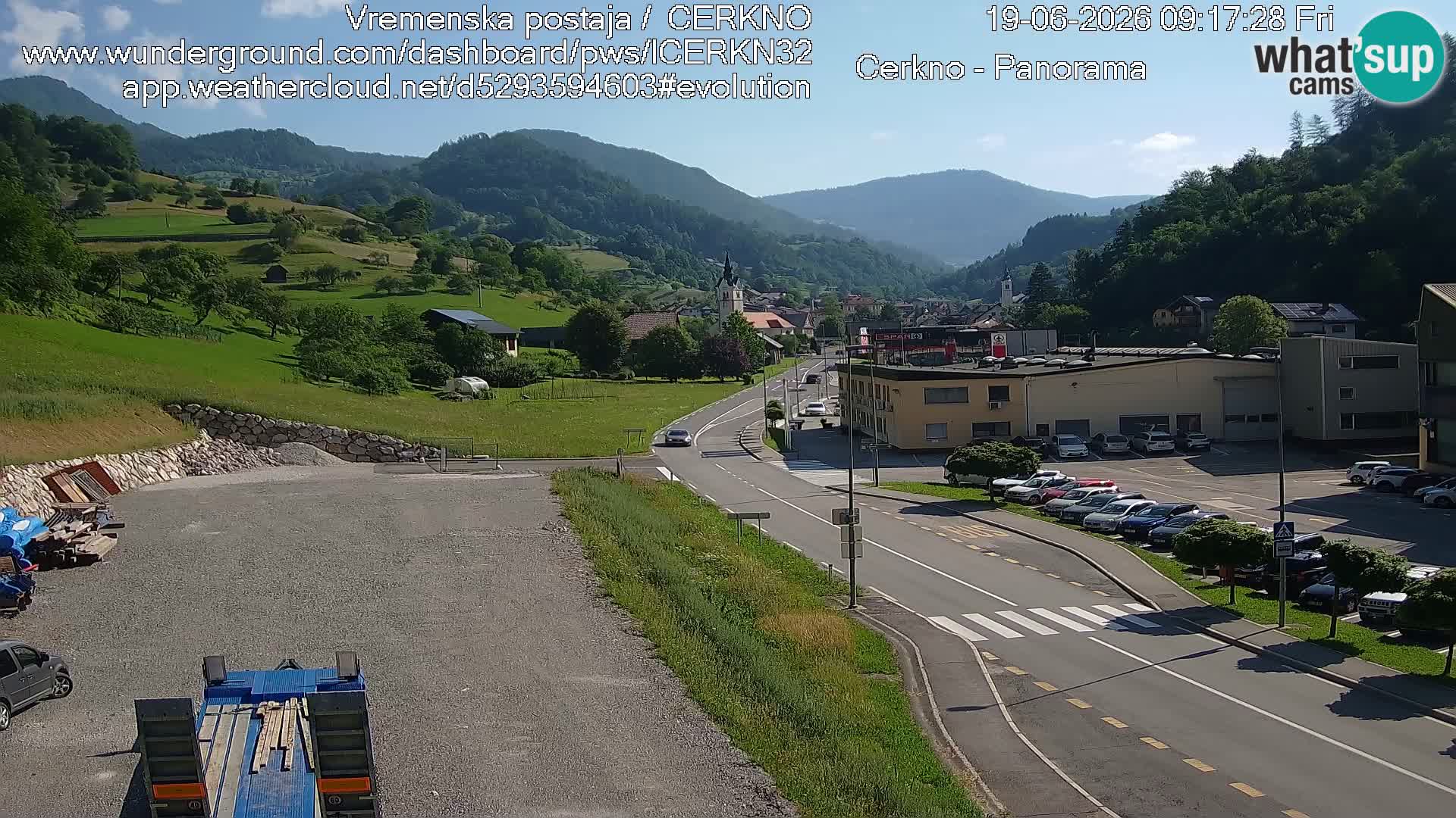 Cerkno city entrance Live Webcam