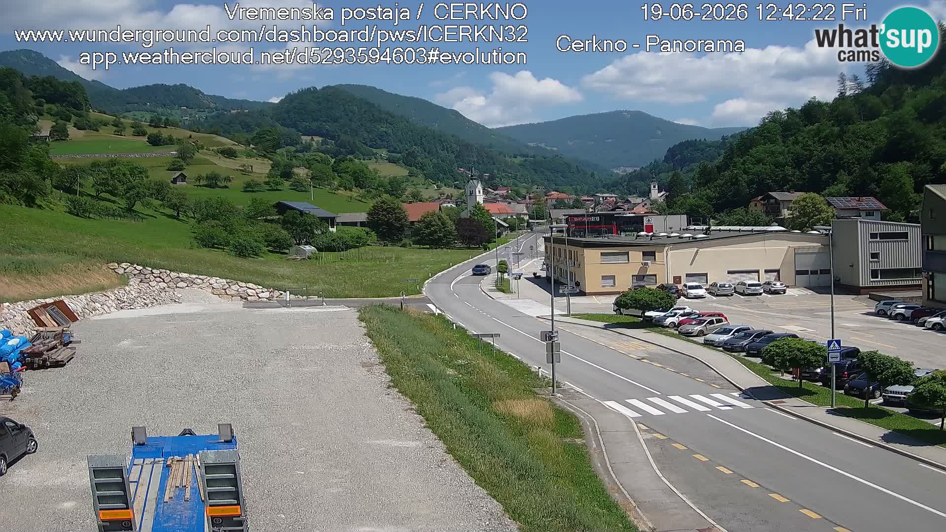 Cerkno city entrance Live Webcam