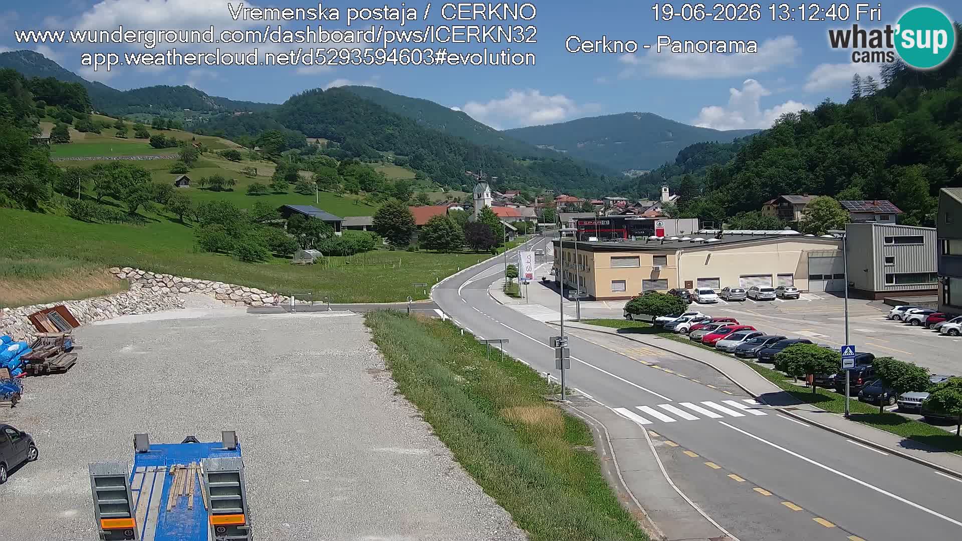 Cerkno city entrance Live Webcam