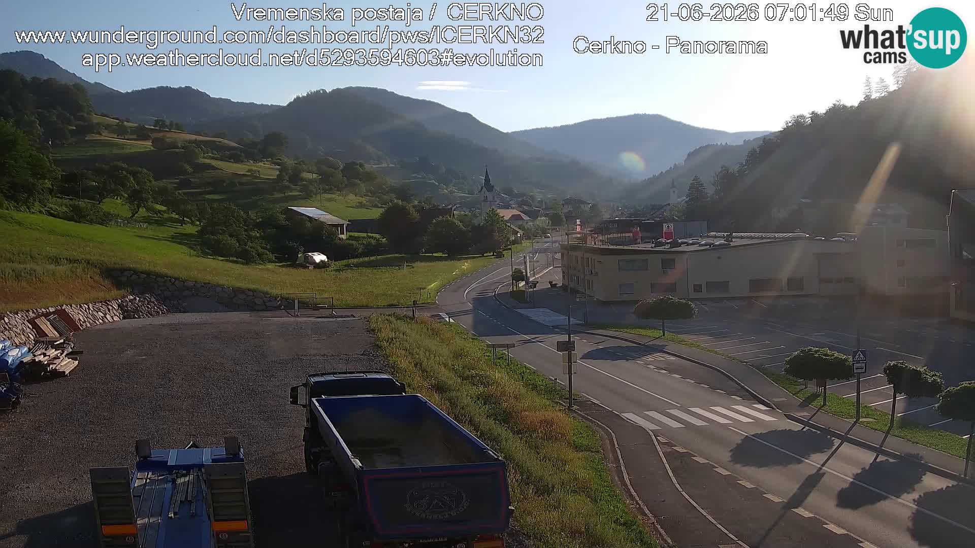 Cerkno city entrance Live Webcam