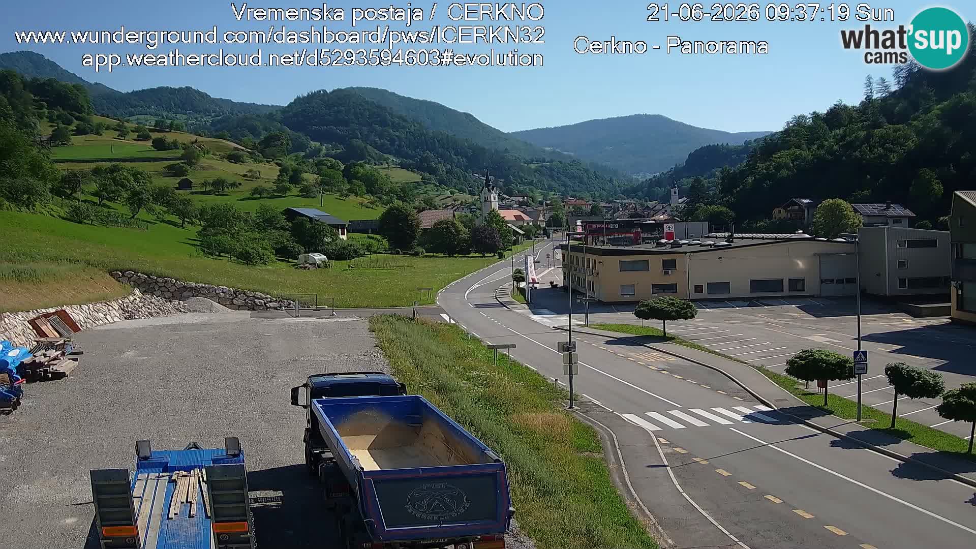 Cerkno city entrance Live Webcam