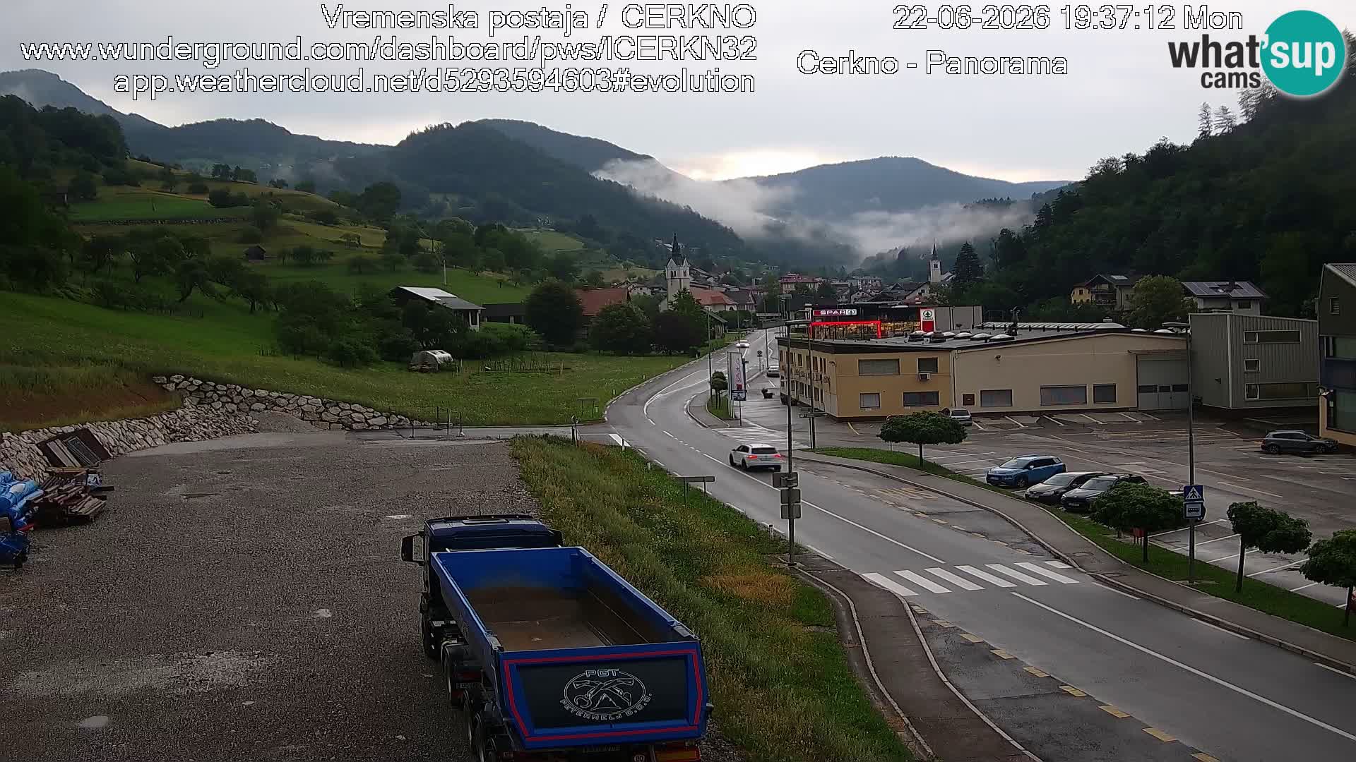 Cerkno city entrance Live Webcam