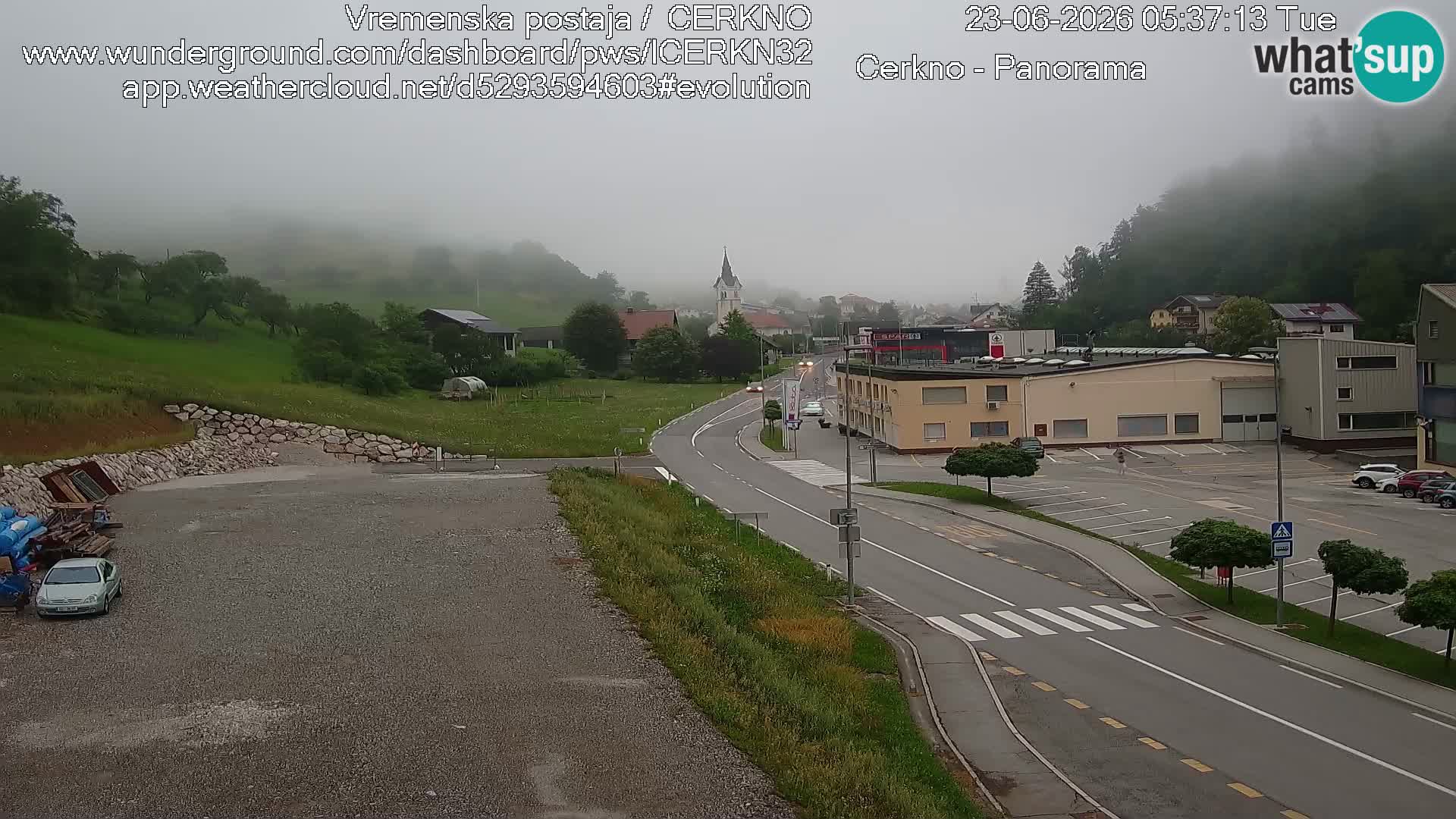 Cerkno entrada a la ciudad Webcam en vivo