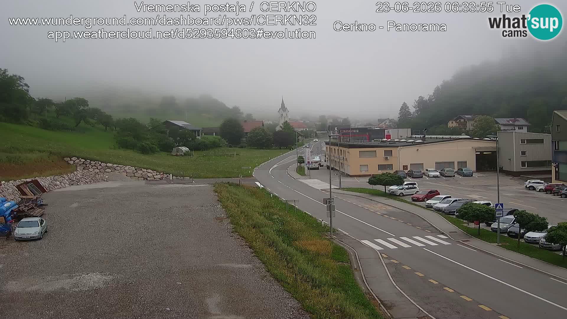 Webcam en direct – Entrée de la ville de Cerkno
