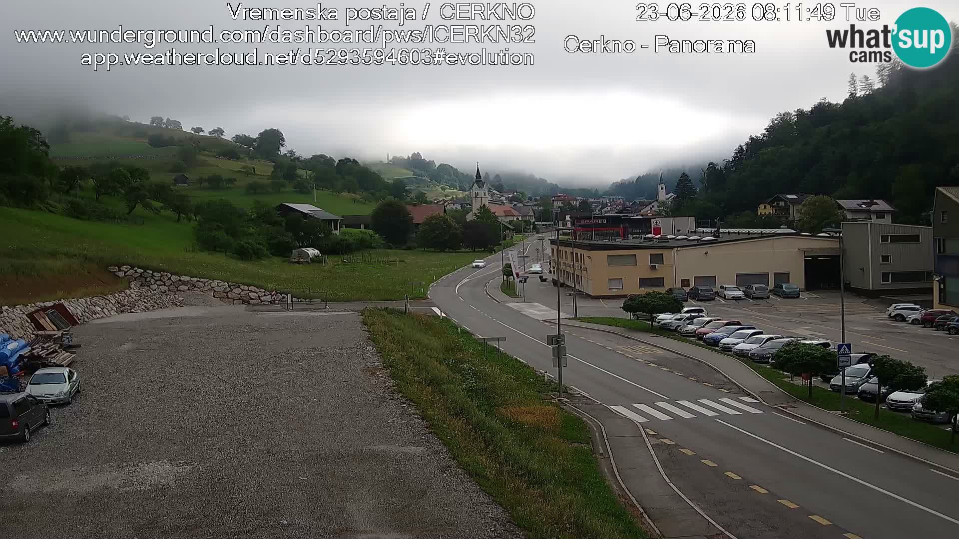 Cerkno entrada a la ciudad Webcam en vivo