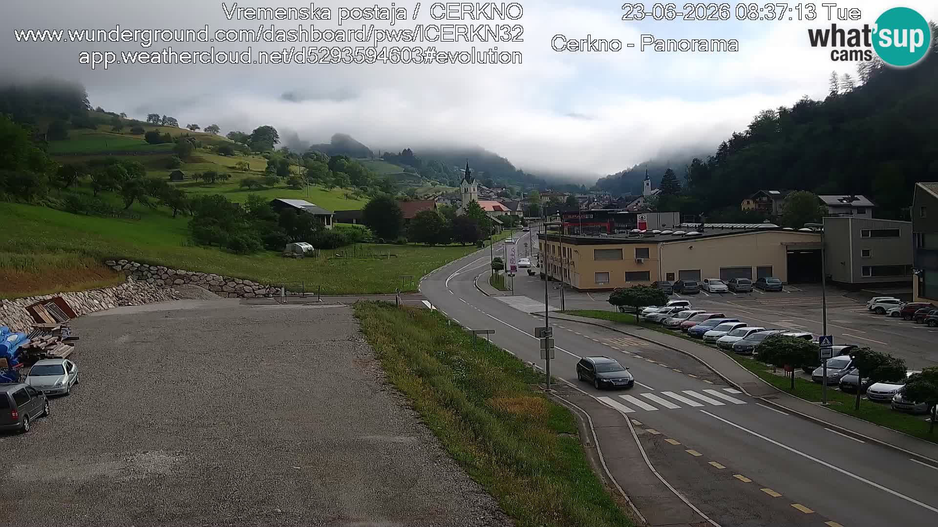 Cerkno city entrance Live Webcam