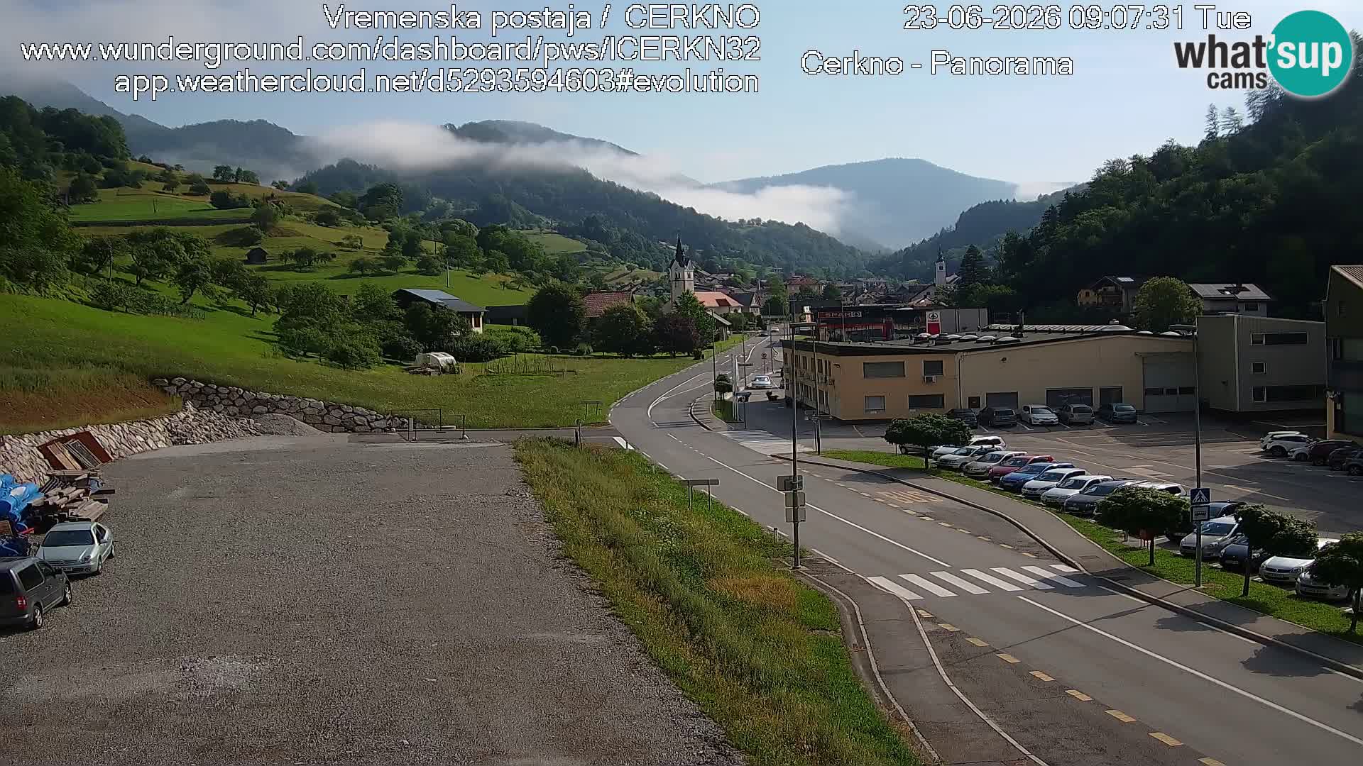 Cerkno city entrance Live Webcam