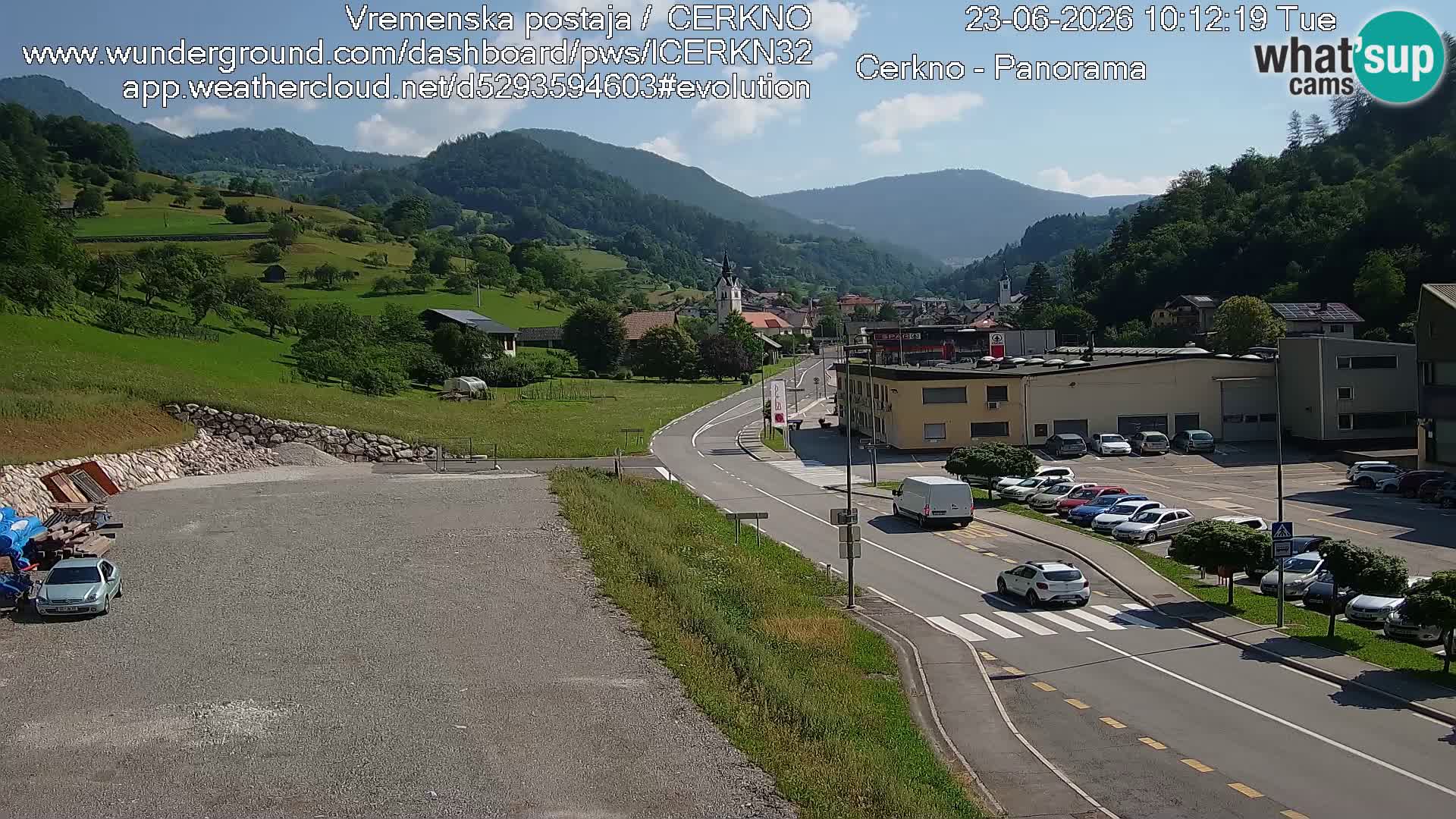 Cerkno city entrance Live Webcam
