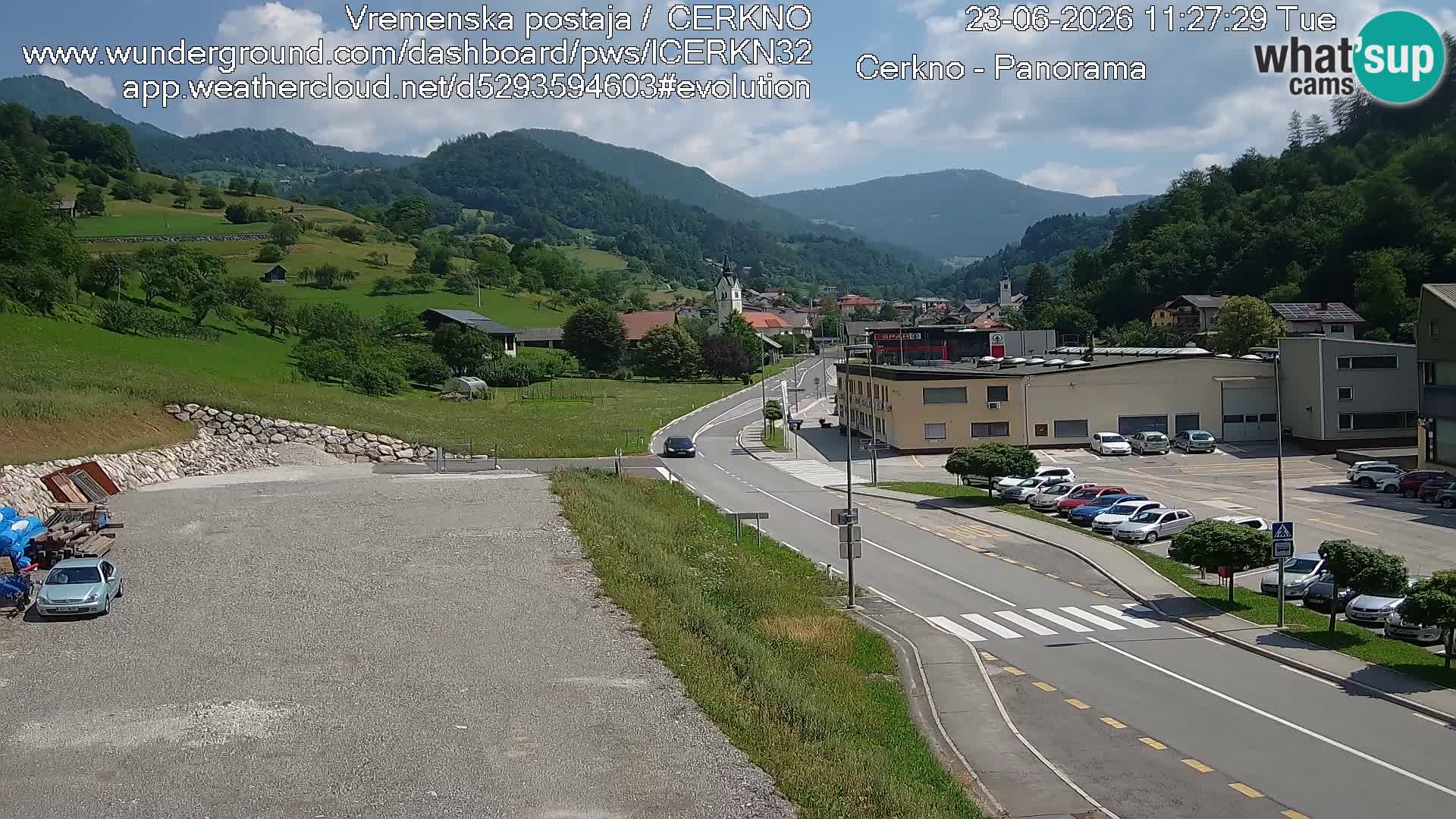 Cerkno city entrance Live Webcam