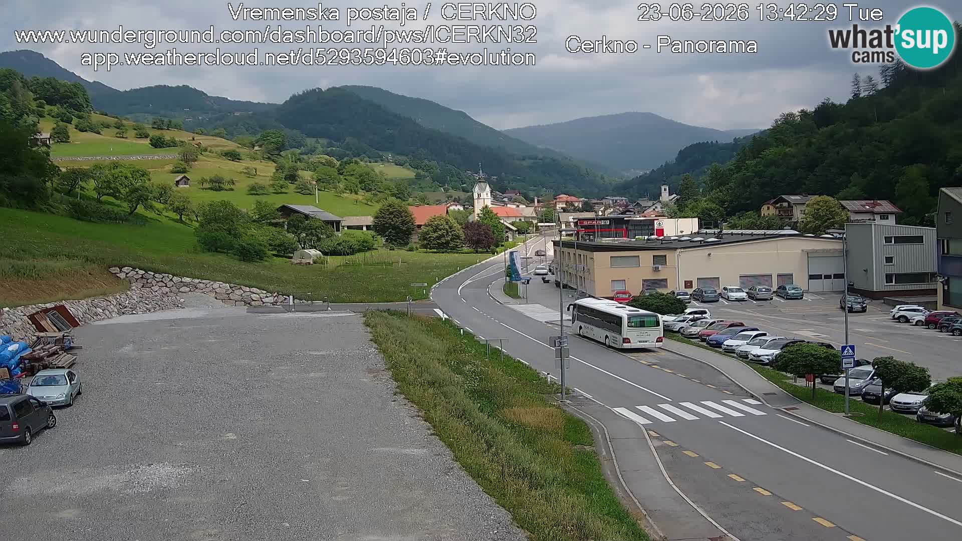 Cerkno city entrance Live Webcam