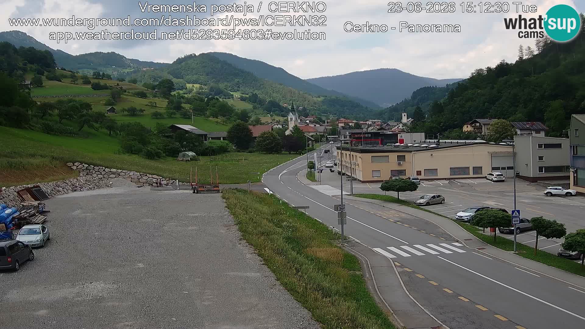 Cerkno city entrance Live Webcam