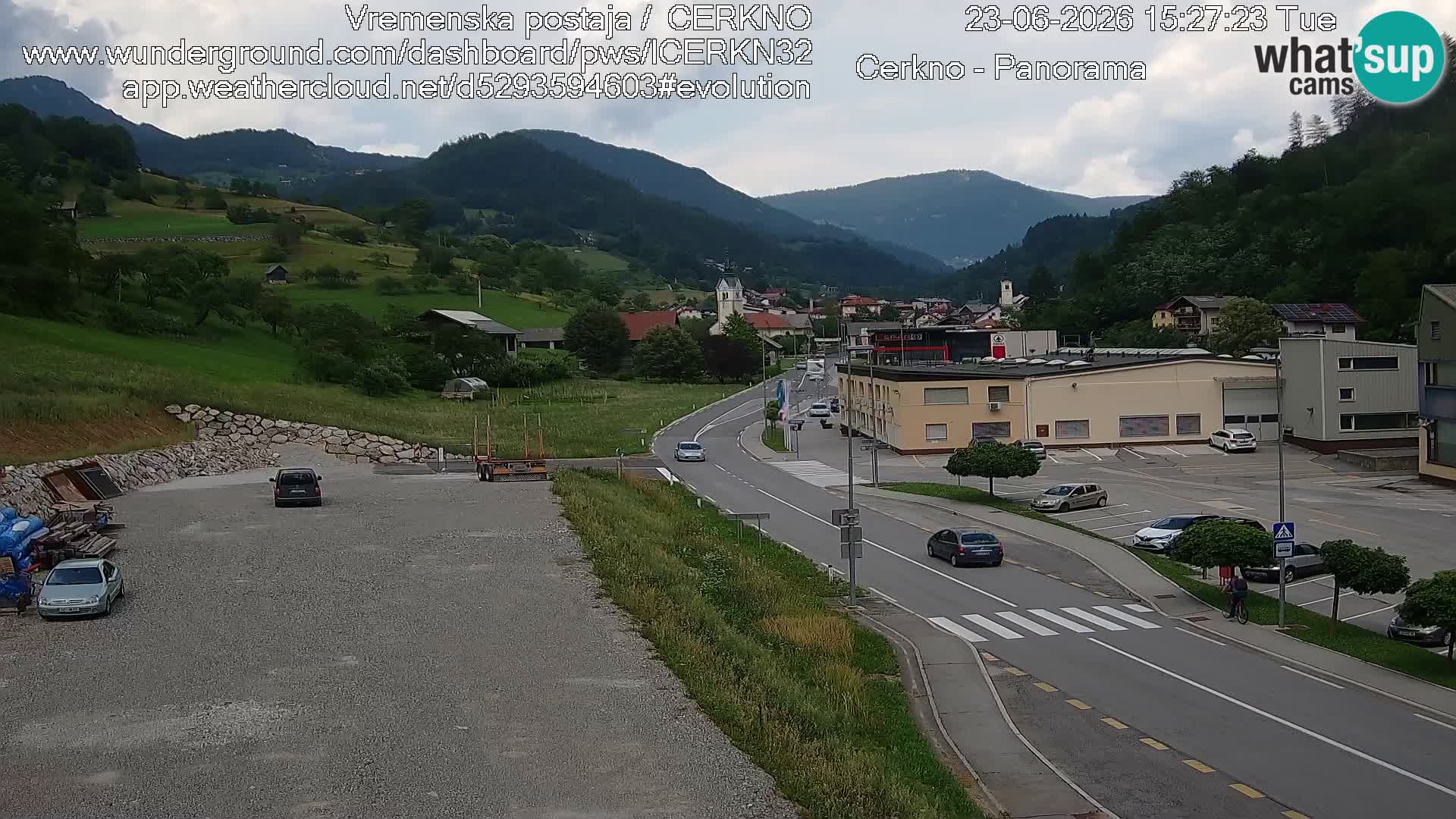 Cerkno city entrance Live Webcam