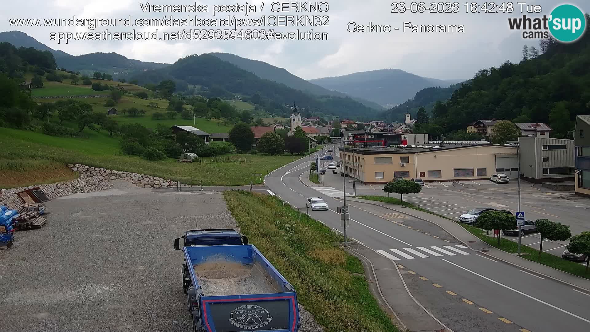 Cerkno city entrance Live Webcam