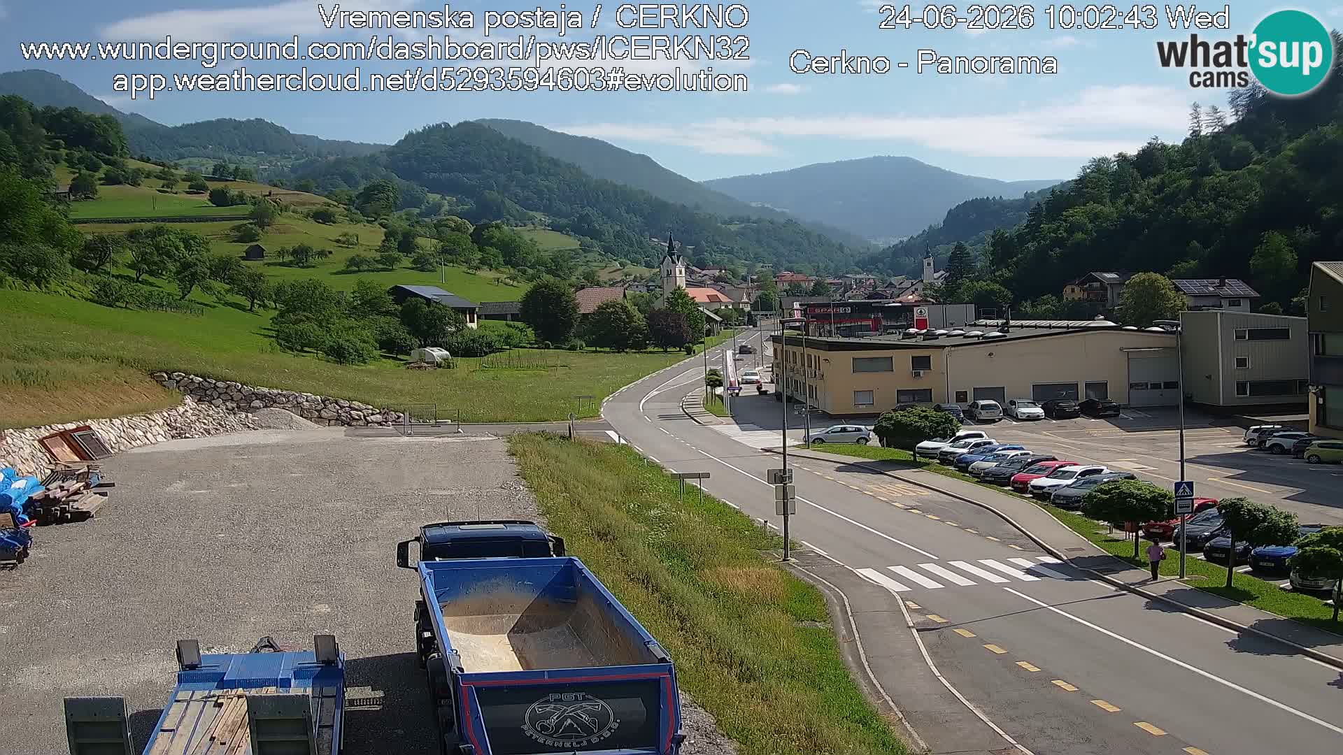 Webcam en direct – Entrée de la ville de Cerkno