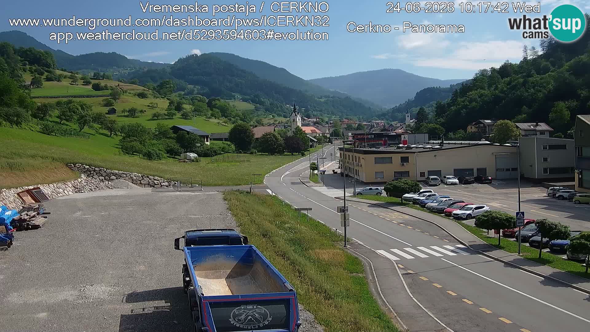Webcam en direct – Entrée de la ville de Cerkno