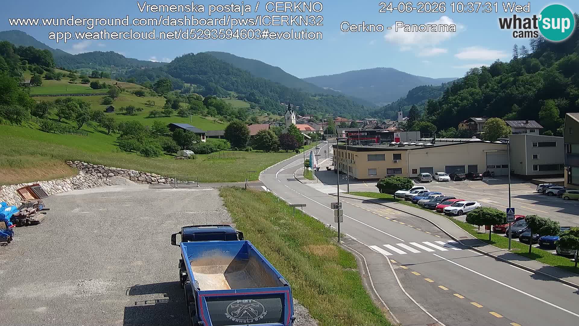 Webcam en direct – Entrée de la ville de Cerkno