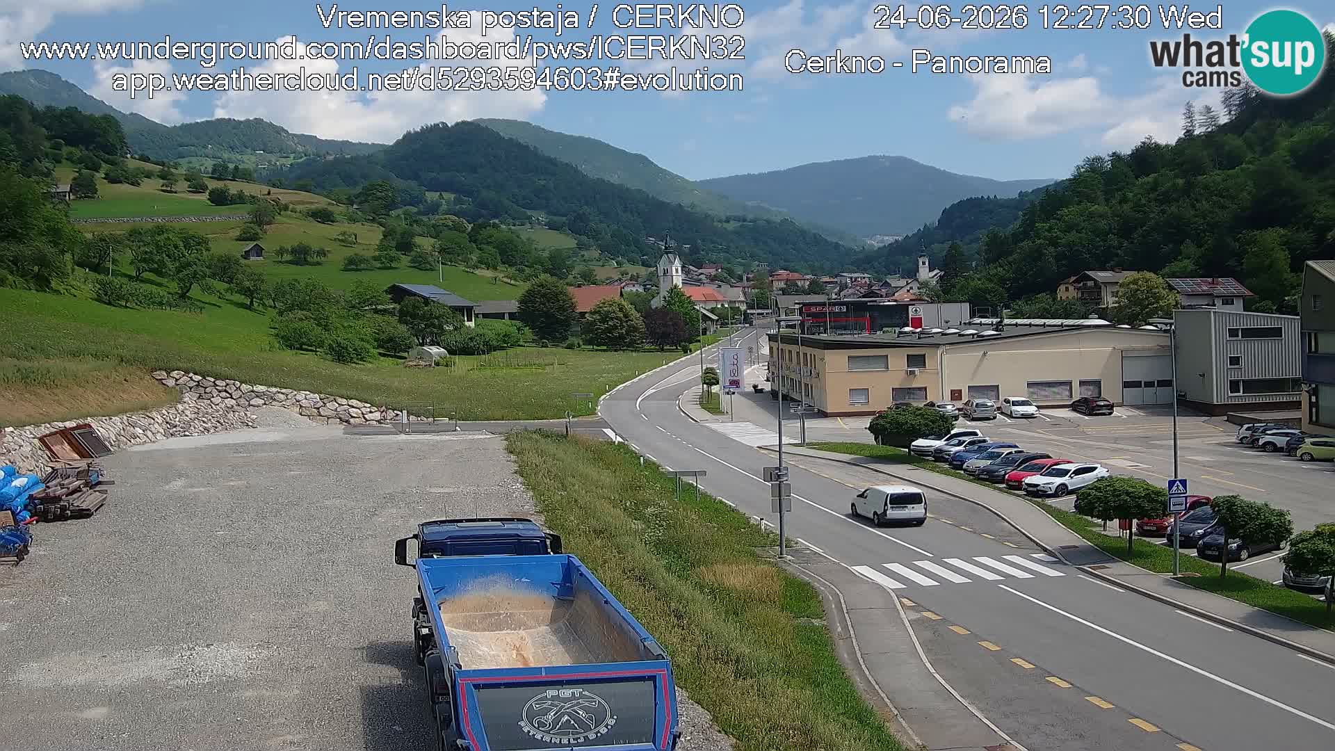 Cerkno city entrance Live Webcam