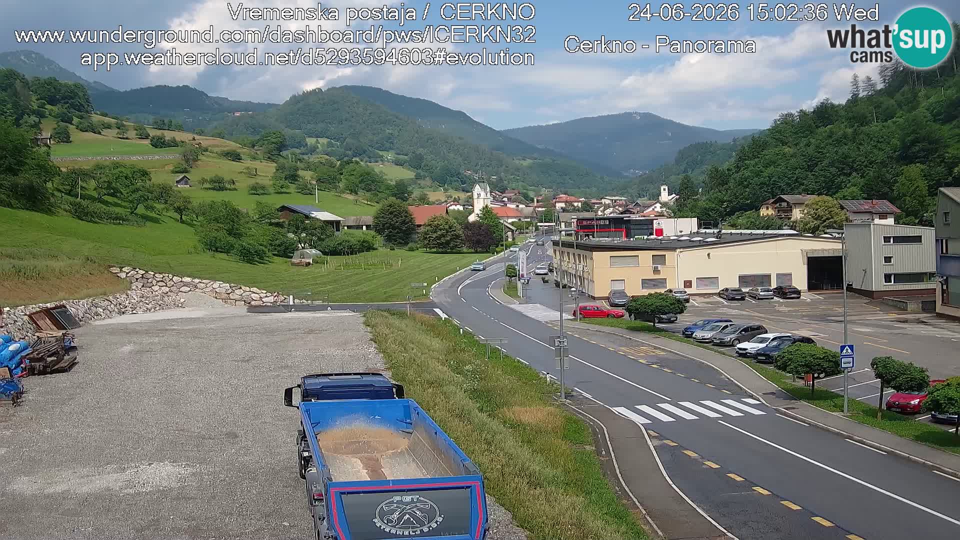 Webcam en direct – Entrée de la ville de Cerkno
