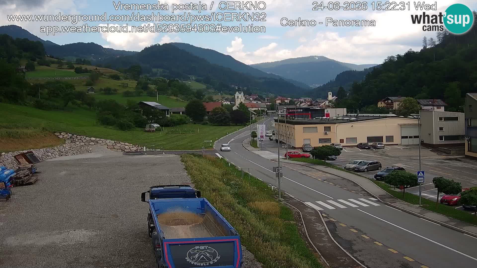 Cerkno city entrance Live Webcam
