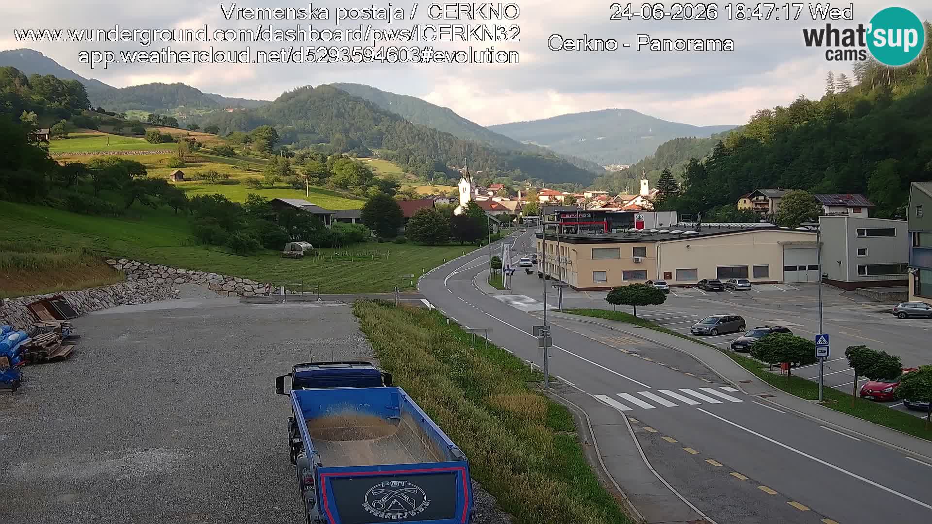 Cerkno city entrance Live Webcam